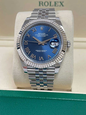 Rolex Datejust 41mm Steel and White Gold - Fluted Bezel - Jubilee 2026 Release Blue Roman Dial