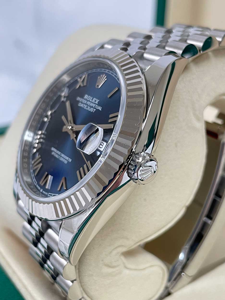 Rolex Datejust 41mm Steel and White Gold - Fluted Bezel - Jubilee 2026 Release Blue Roman Dial