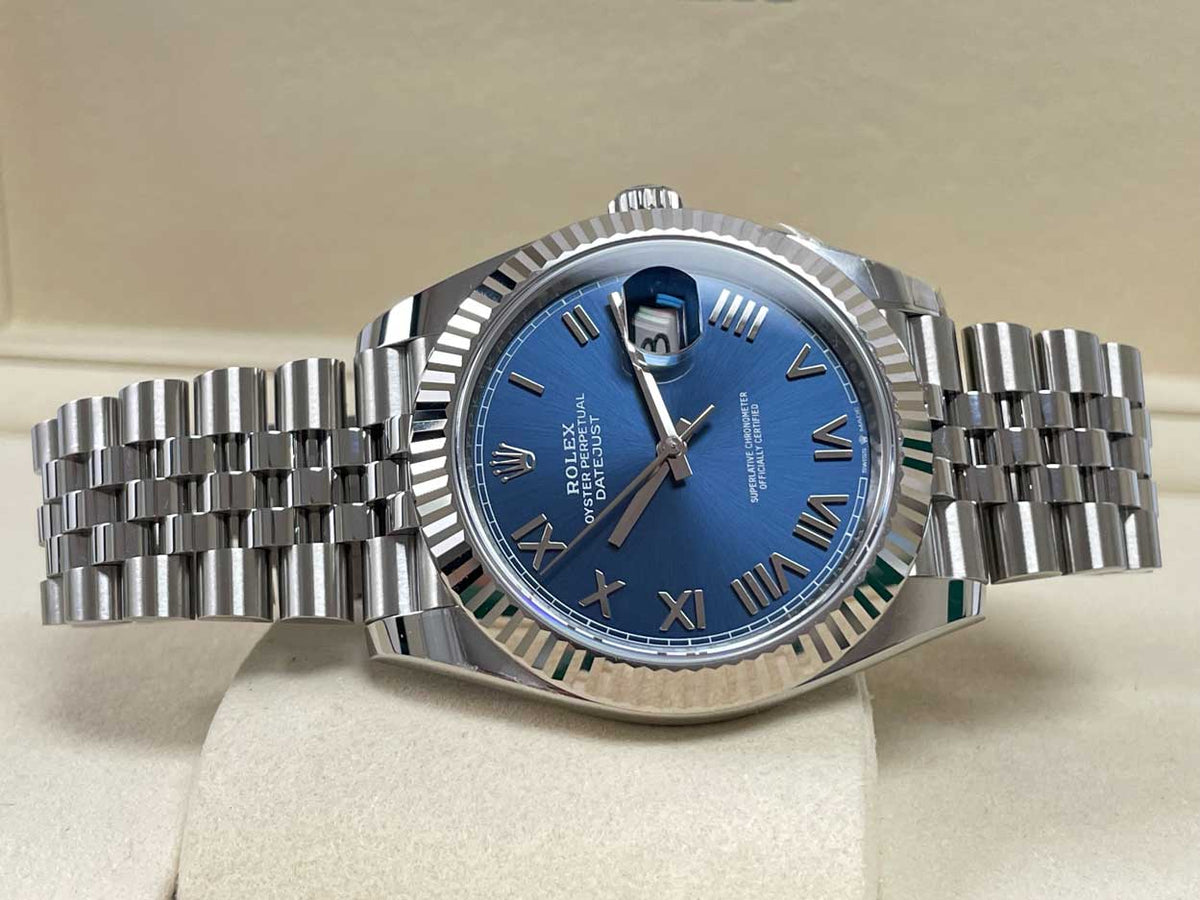 Rolex Datejust 41mm Steel and White Gold - Fluted Bezel - Jubilee 2026 Release Blue Roman Dial