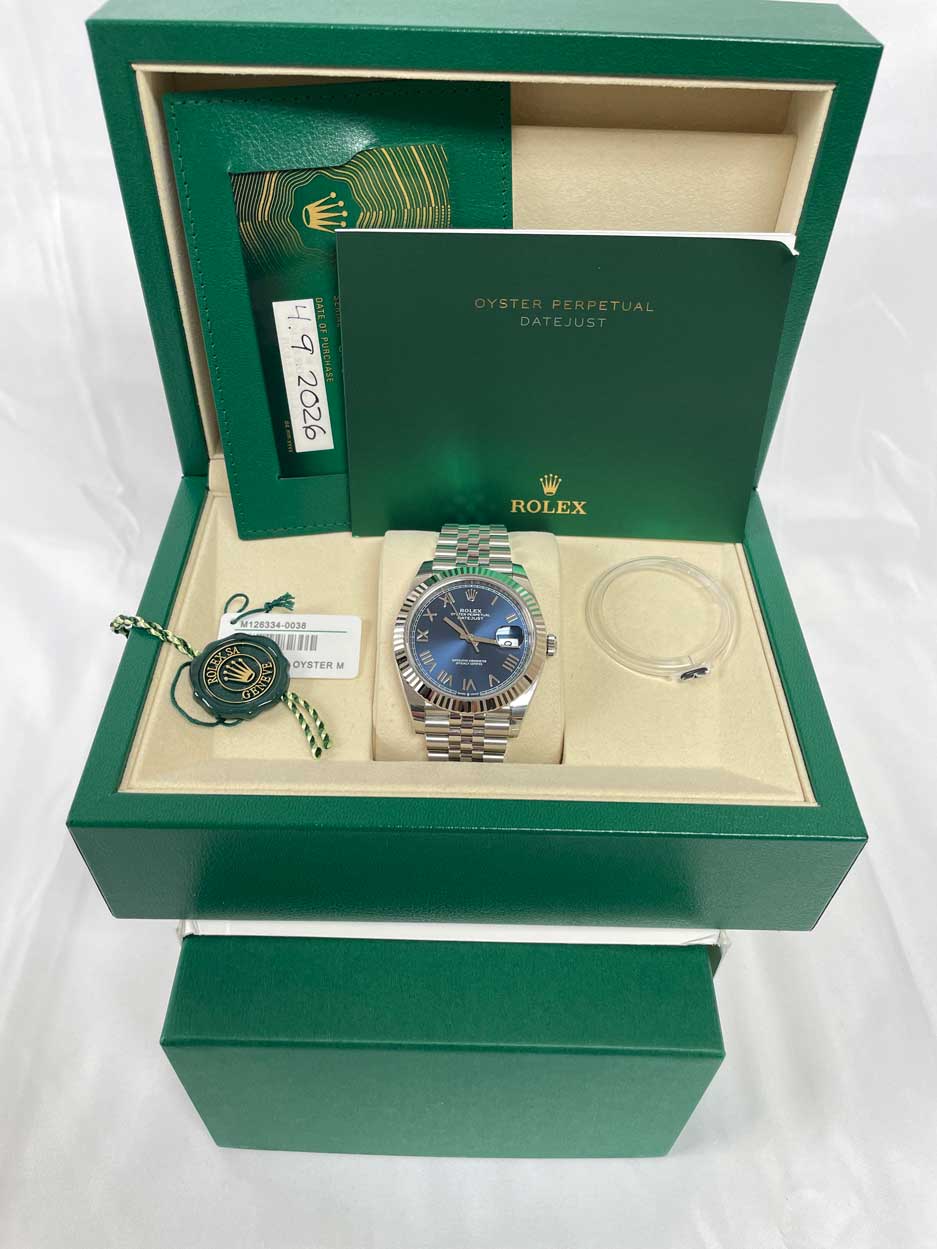 Rolex Datejust 41mm Steel and White Gold - Fluted Bezel - Jubilee 2026 Release Blue Roman Dial