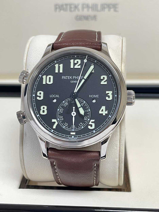 Patek Philippe Complications Pilot 5524g White Gold Travel Time Blue