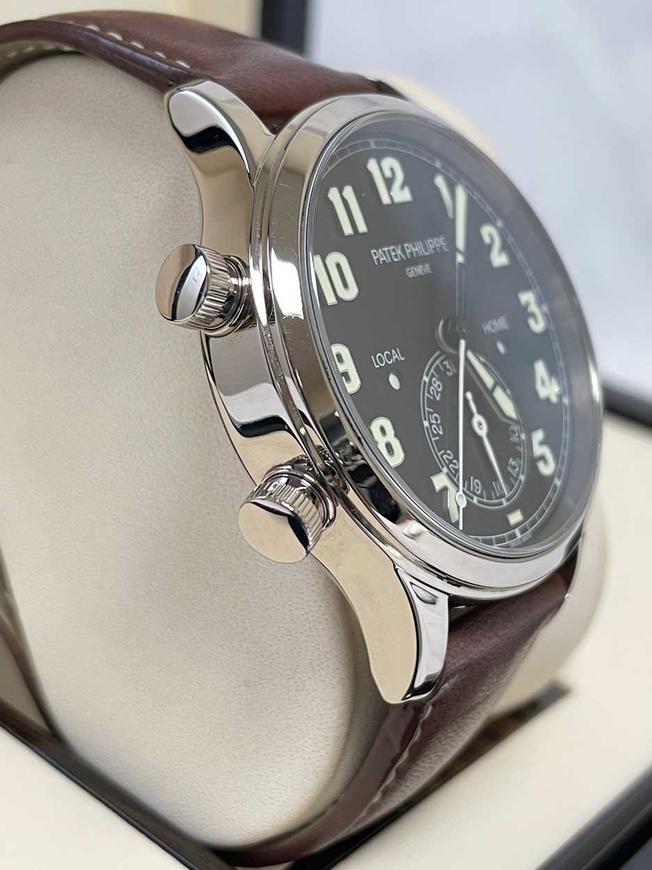 Patek Philippe Complications Pilot 5524g White Gold Travel Time Blue