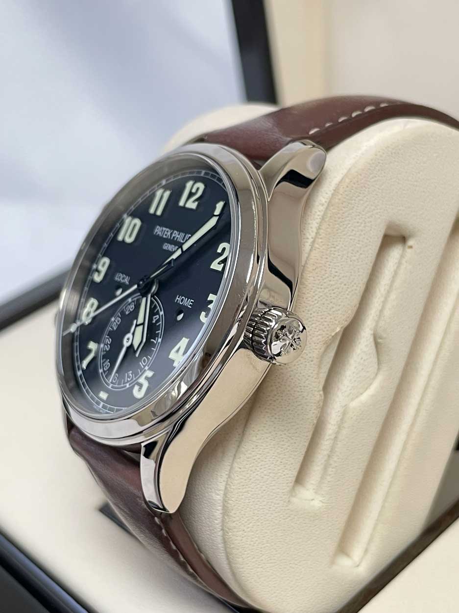 Patek Philippe Complications Pilot 5524g White Gold Travel Time Blue