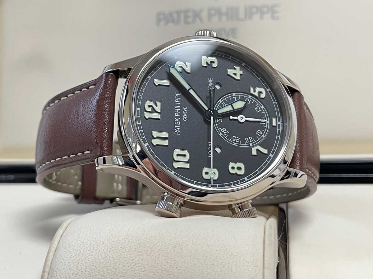 Patek Philippe Complications Pilot 5524g White Gold Travel Time Blue