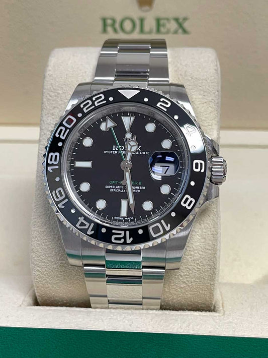 Rolex GMT-Master II Steel Green Arrow Blue Lume