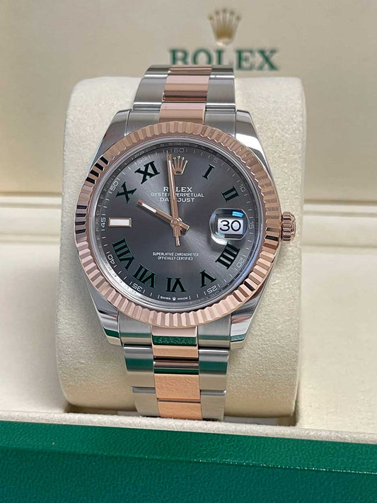 Rolex Datejust 41mm Steel & Rose Gold Wimbledon