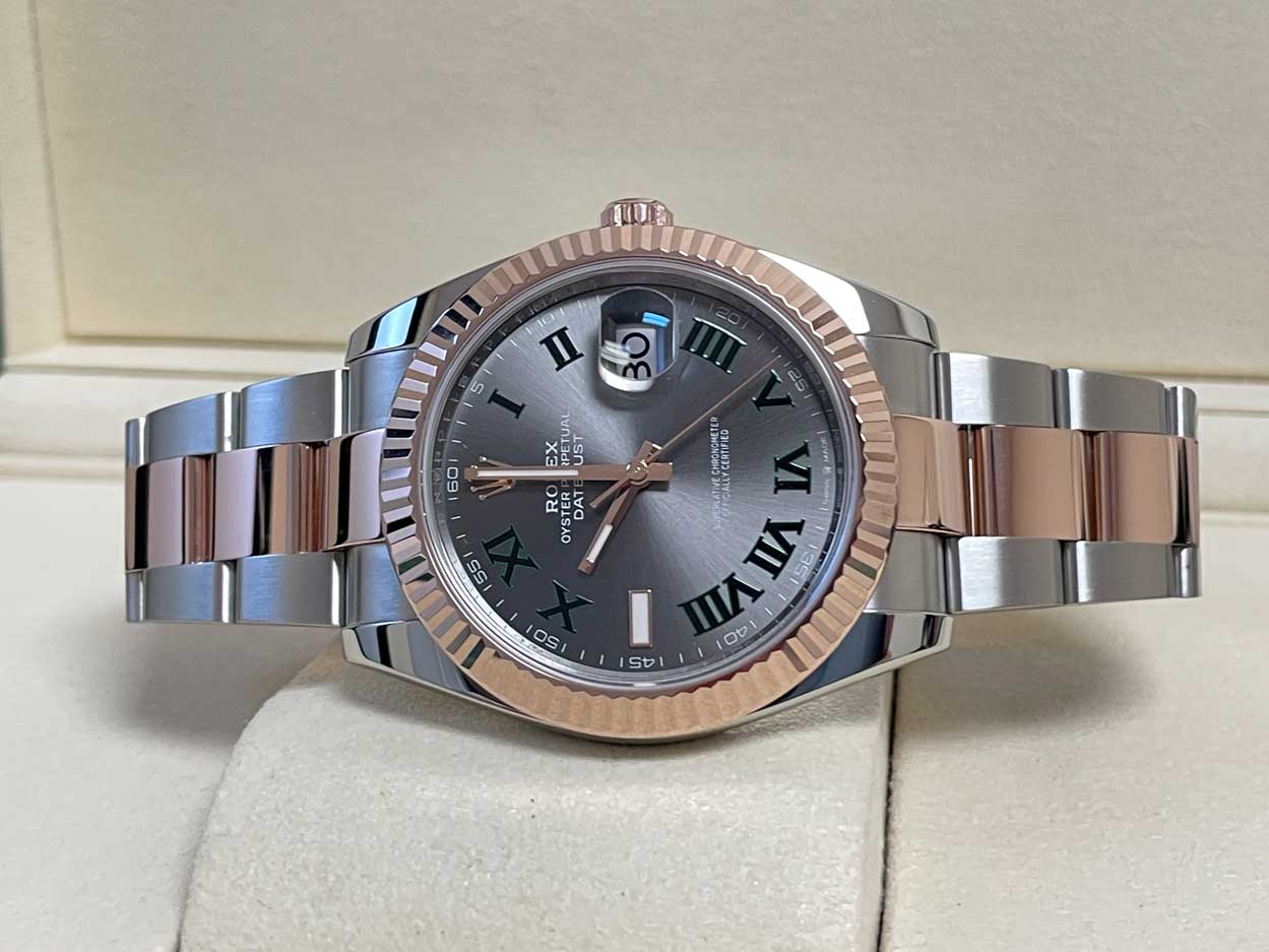 Rolex Datejust 41mm Steel & Rose Gold Wimbledon