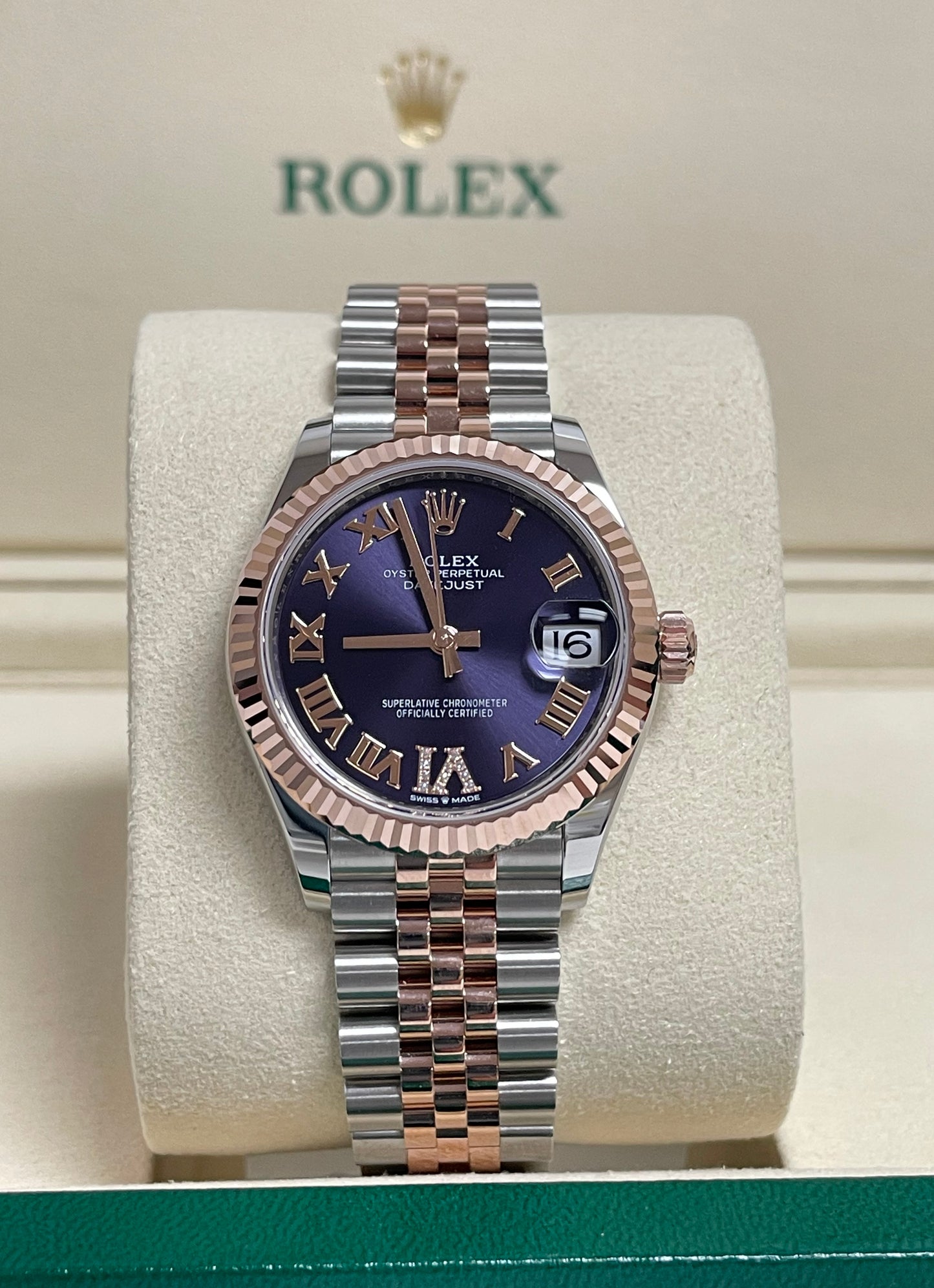 Rolex Datejust 31mm - Steel and Gold Pink Gold - Fluted Bezel - Jubilee