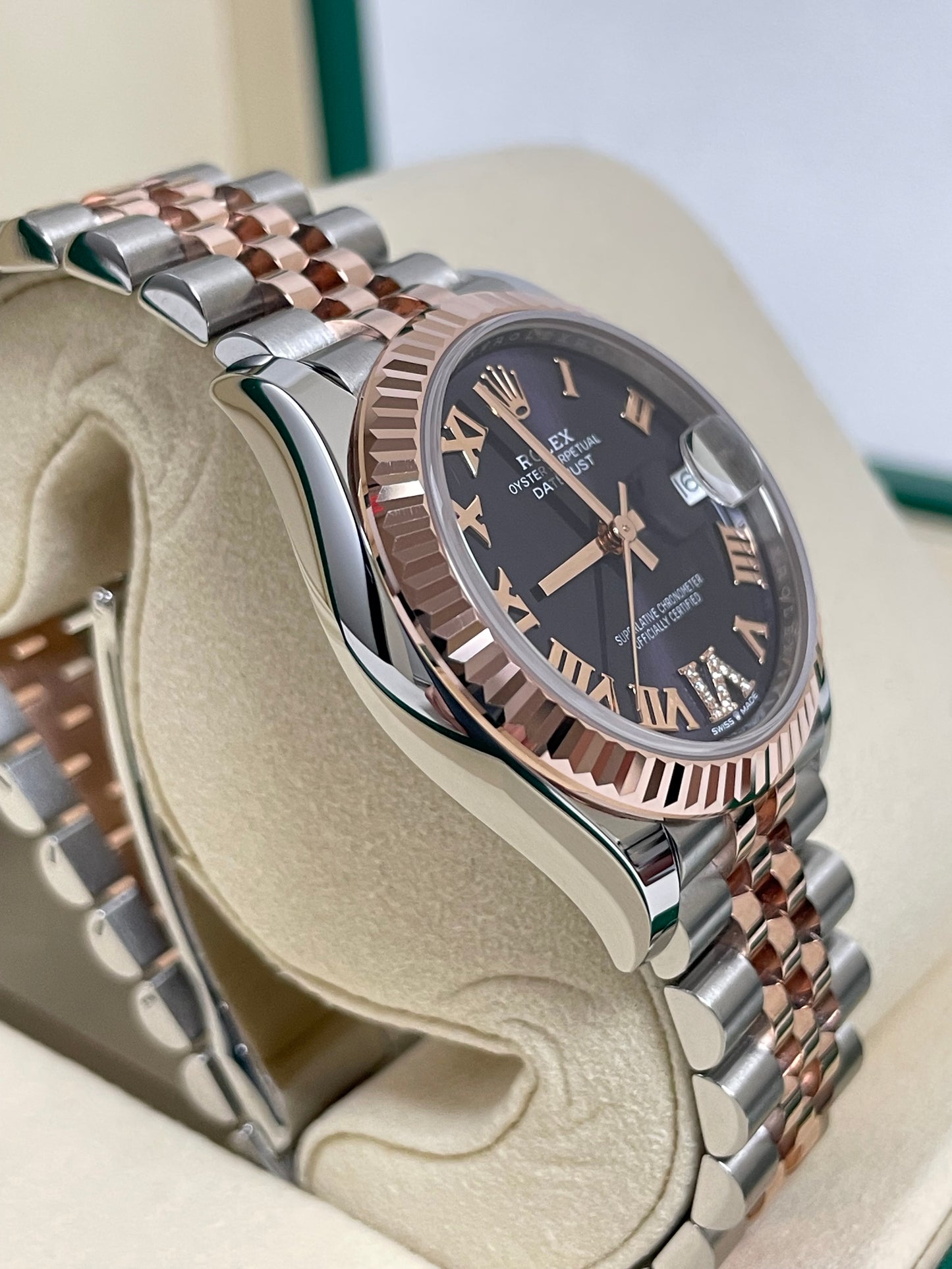 Rolex Datejust 31mm - Steel and Gold Pink Gold - Fluted Bezel - Jubilee