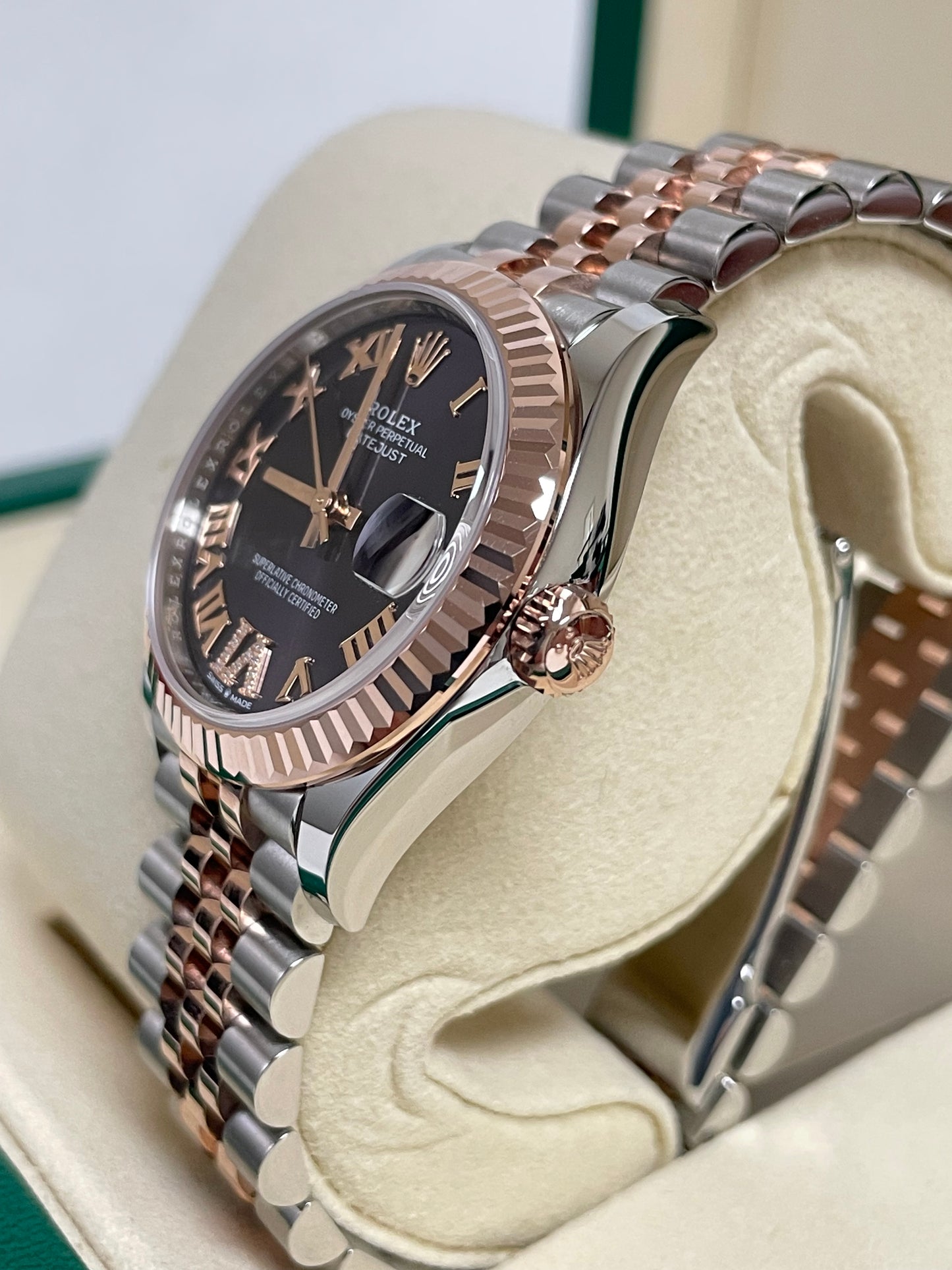 Rolex Datejust 31mm - Steel and Gold Pink Gold - Fluted Bezel - Jubilee