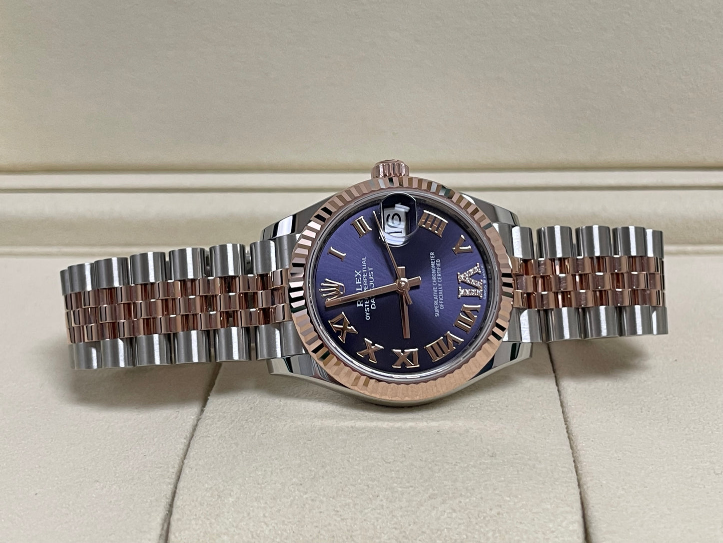 Rolex Datejust 31mm - Steel and Gold Pink Gold - Fluted Bezel - Jubilee