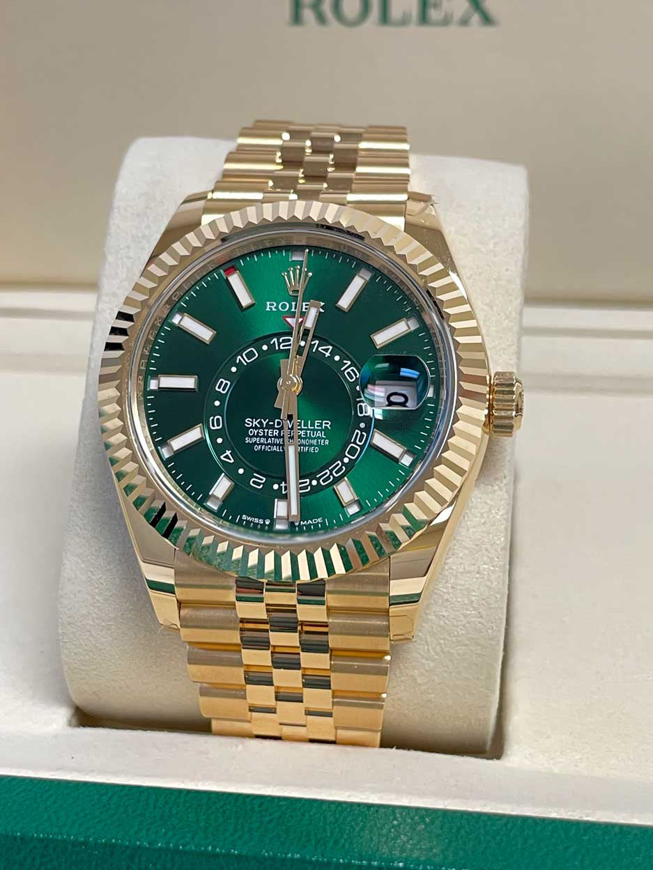 Rolex Sky-Dweller Yellow Gold Green Jubilee