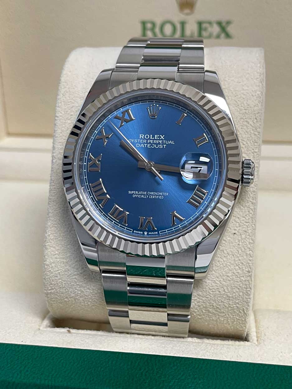 Rolex Datejust 41 Steel and White Gold - Fluted Bezel - Oyster