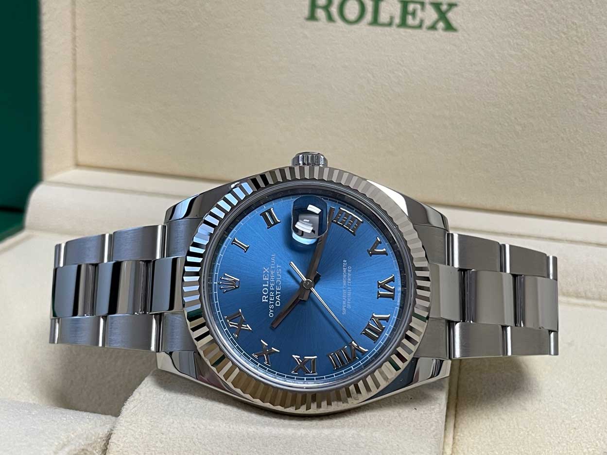 Rolex Datejust 41 Steel and White Gold - Fluted Bezel - Oyster