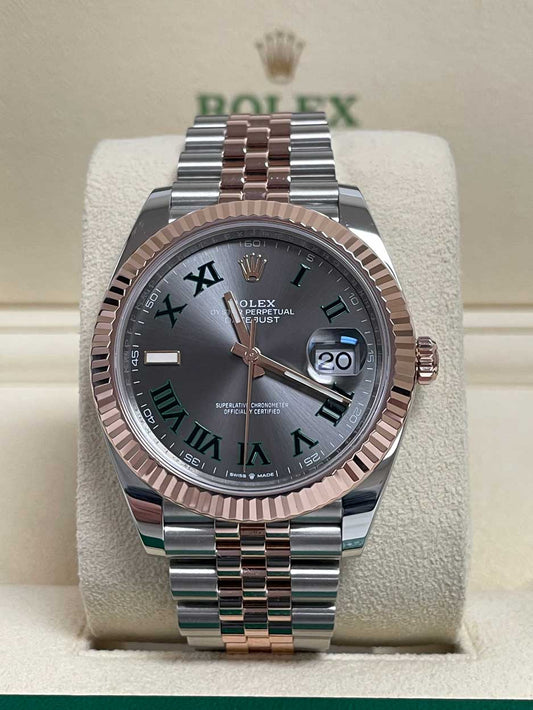 Rolex Datejust 41mm Steel & Rose Gold Wimbledon