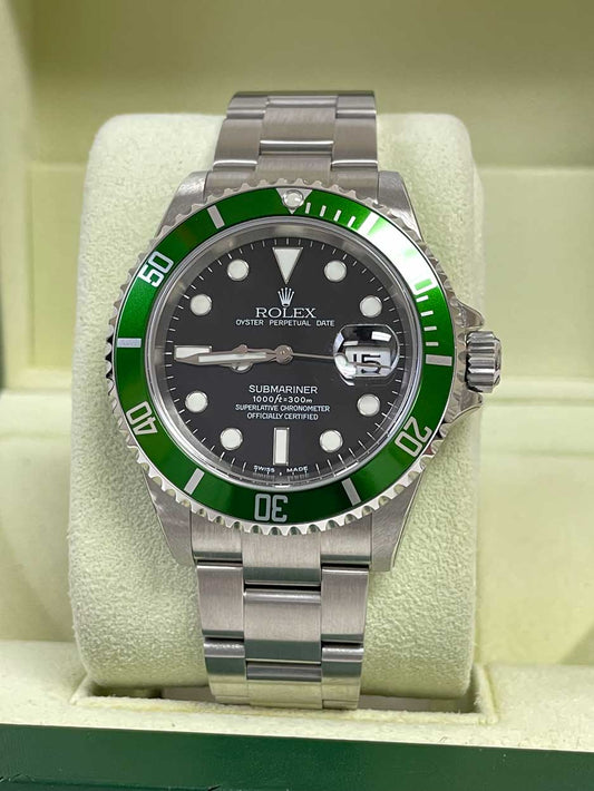 Rolex  Submariner Date 40mm Kermit 16610LV NOS