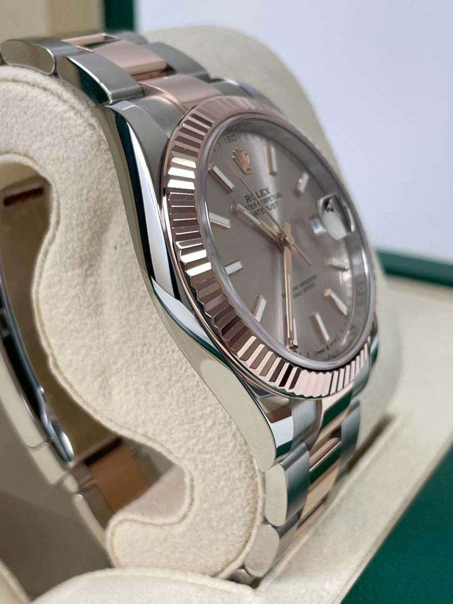 Rolex Datejust 41 Steel and Pink Gold - Fluted Bezel - Oyster