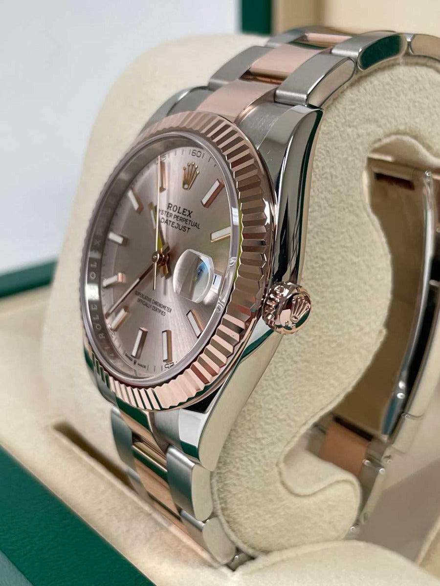 Rolex Datejust 41 Steel and Pink Gold - Fluted Bezel - Oyster