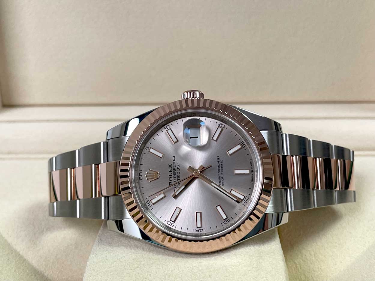 Rolex Datejust 41 Steel and Pink Gold - Fluted Bezel - Oyster