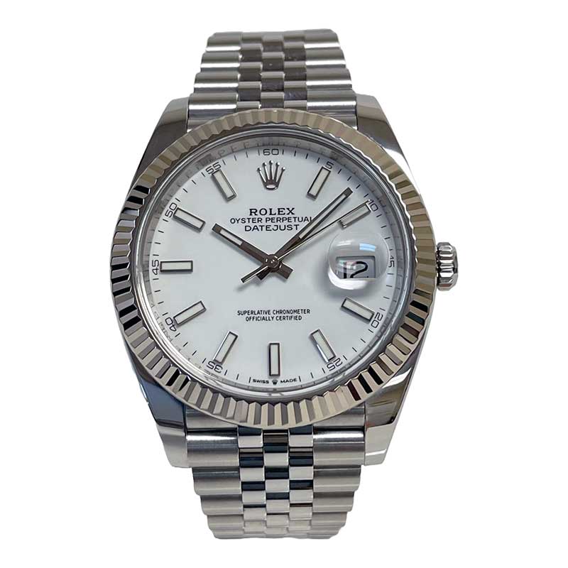 Rolex Datejust 41 Steel and White Gold - Fluted Bezel - Jubilee