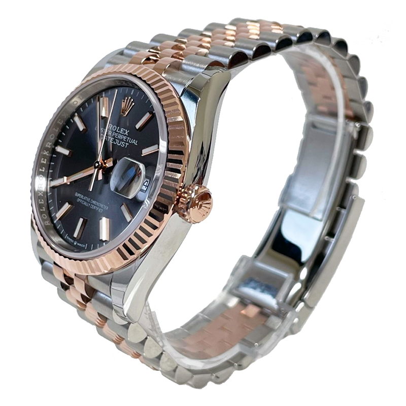 Rolex Datejust 36mm - Steel and Gold Pink Gold - Fluted Bezel - Jubilee