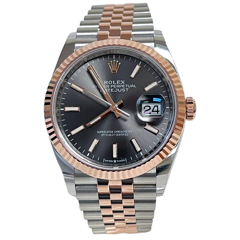 Rolex Datejust 36mm - Steel and Gold Pink Gold - Fluted Bezel - Jubilee