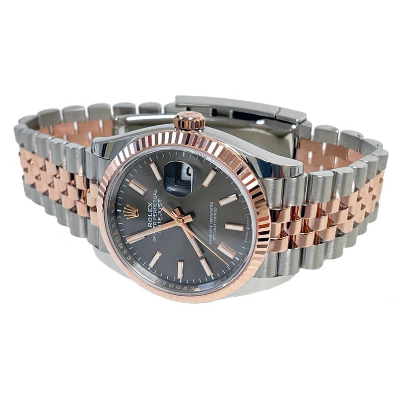 Rolex Datejust 36mm - Steel and Gold Pink Gold - Fluted Bezel - Jubilee