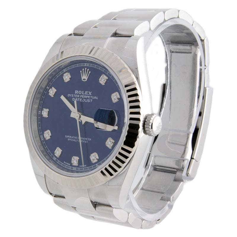 Rolex Datejust 41 Steel and White Gold - Fluted Bezel - Oyster