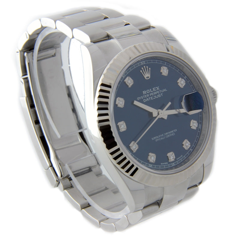 Rolex Datejust 41 Steel and White Gold - Fluted Bezel - Oyster