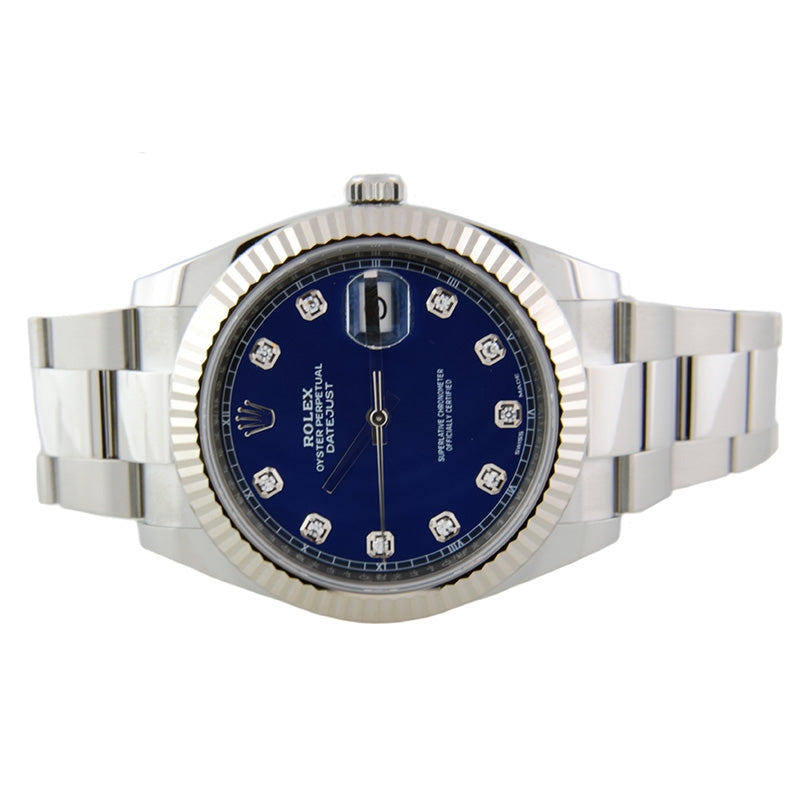 Rolex Datejust 41 Steel and White Gold - Fluted Bezel - Oyster